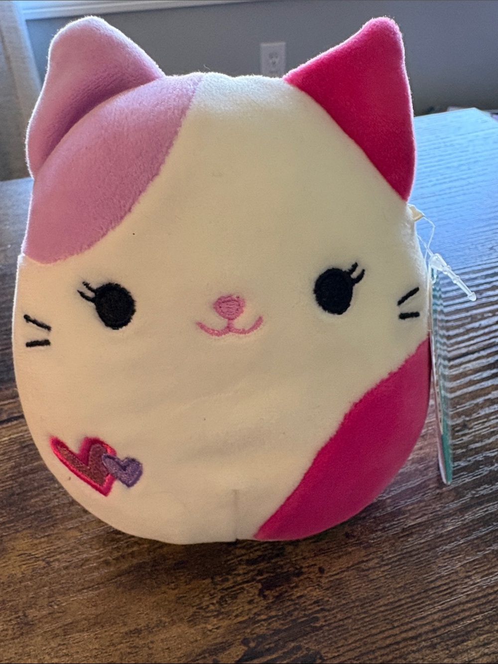 NWT—Tiffany Squishmallows White Pink Plush Cat (Small)